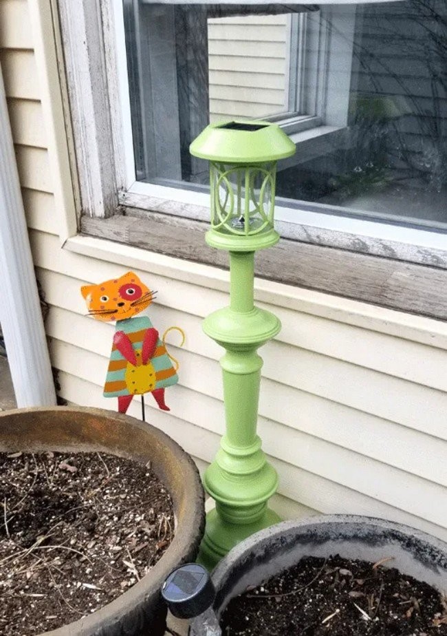 Upcycled Solar Lamp Posts