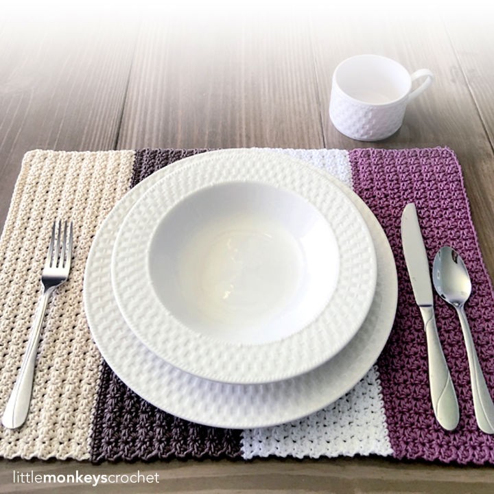 How to Make Color Block Placemat – Free Crochet Pattern