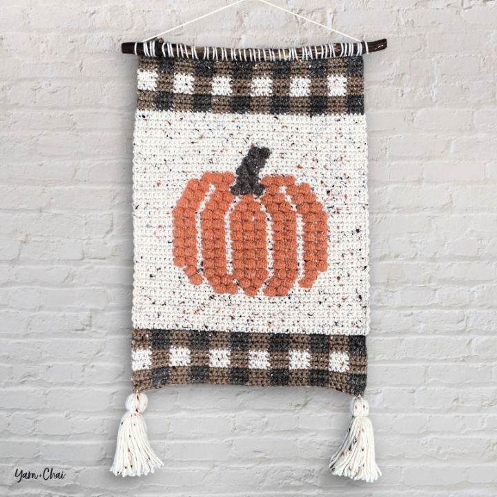 Crochet Autumn Pumpkin Wall Hanging Pattern