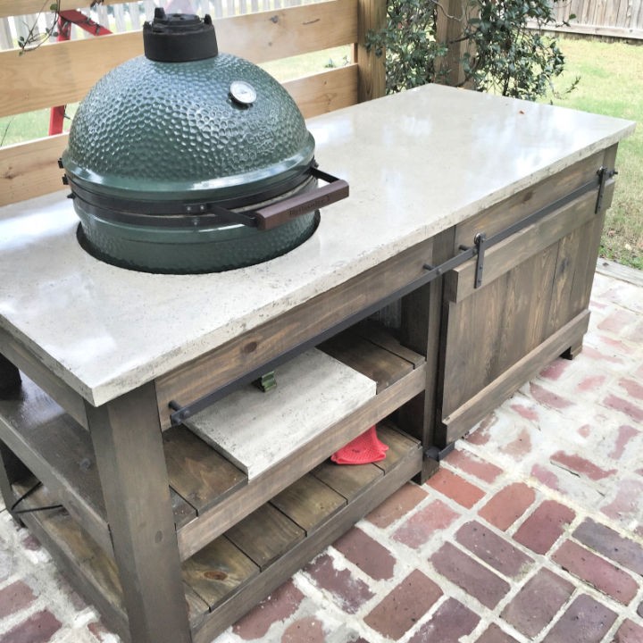 Make a Big Green Egg Table With Concrete Top