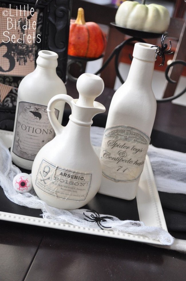 Aged Halloween Potion Bottle Labels:
