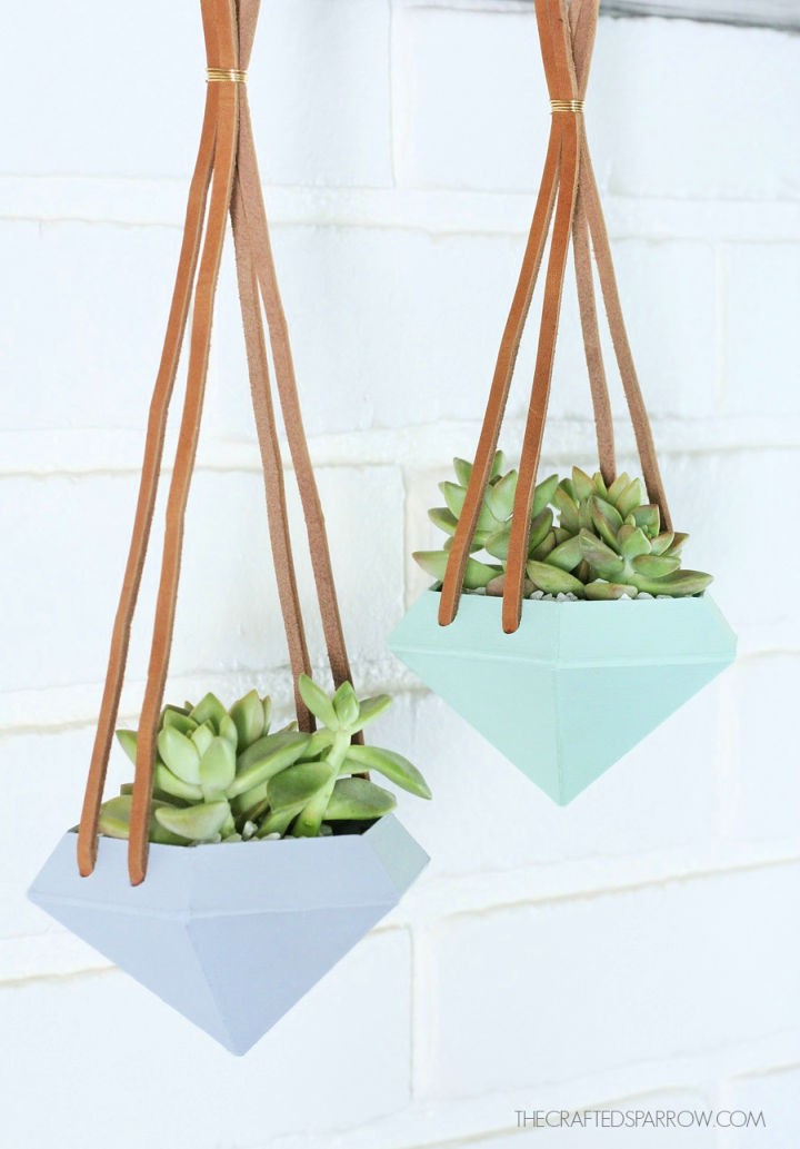 DIY Diamond Hanging Succulent Planters