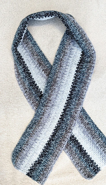 Crochet Men's Scarf Cool Ombre