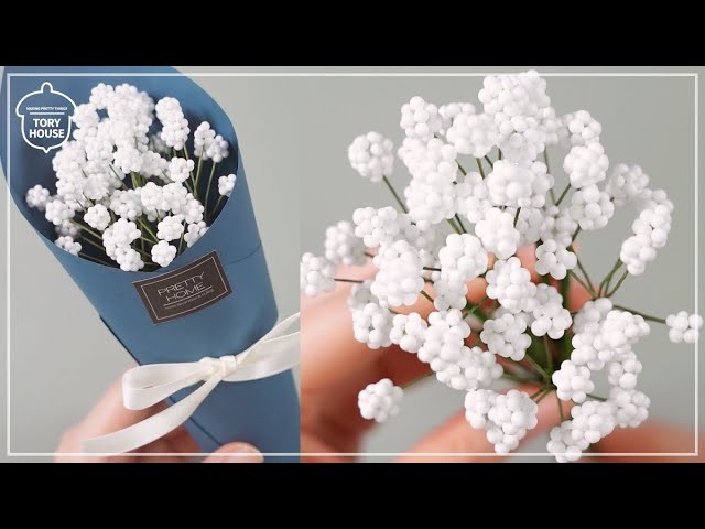 DIY Styrofoam Ball Baby Breath Flowers