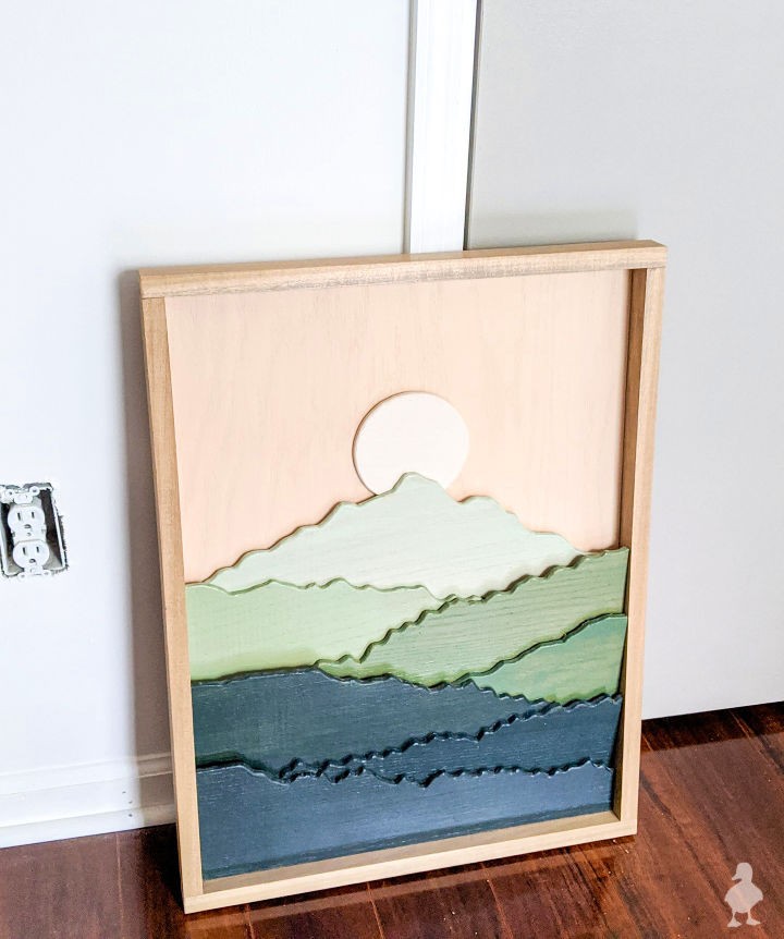 DIY Scroll Saw Mountain Art for the Nursery