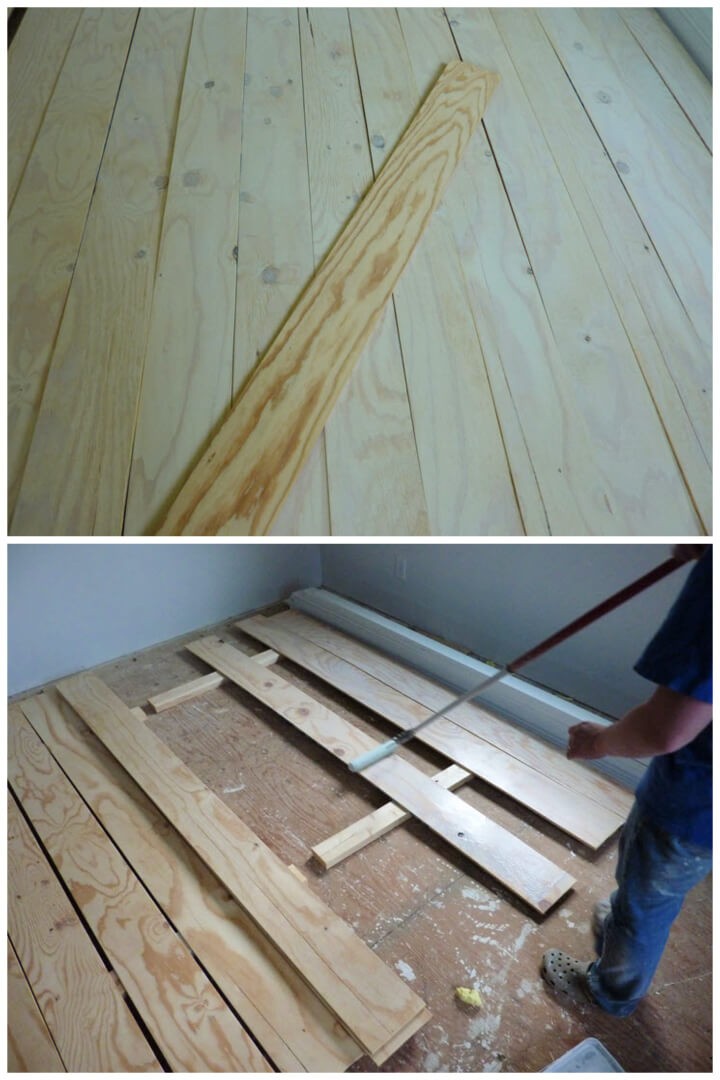 Low Budget Plywood Plank Floor