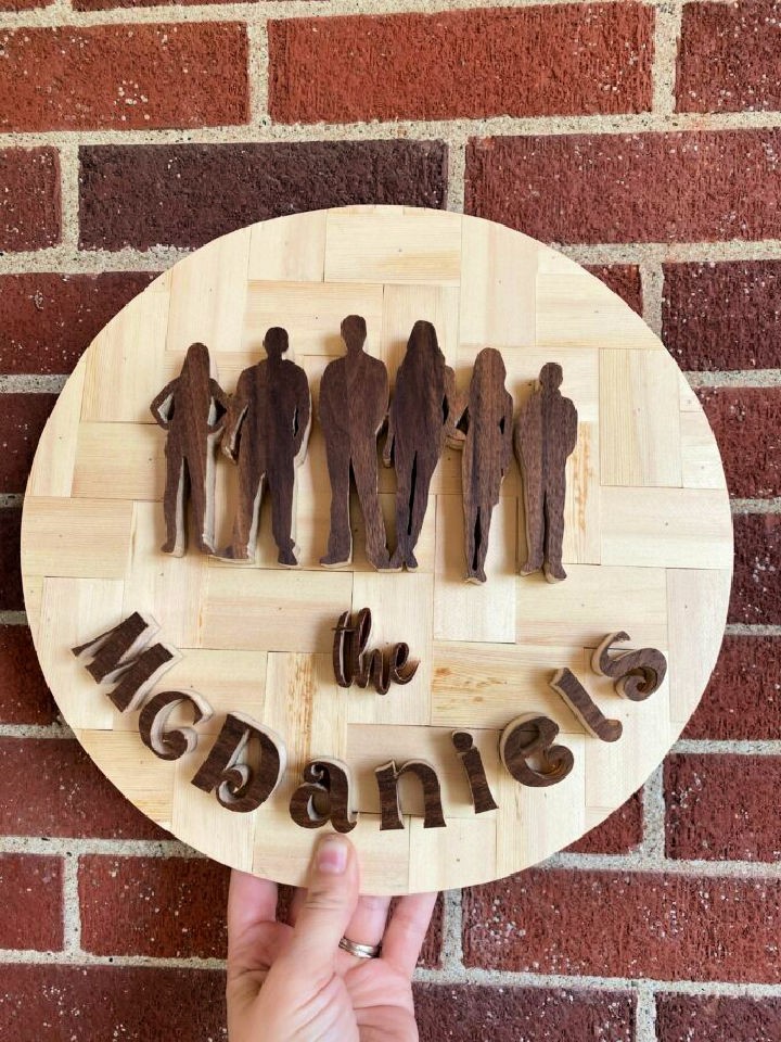 DIY Scroll Saw Family Silhouette Sign