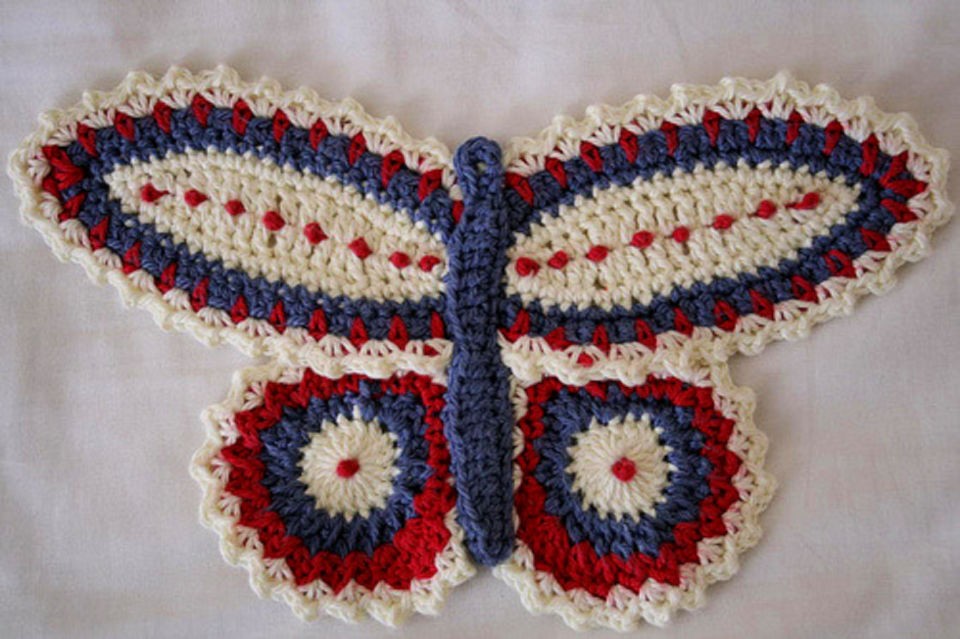 Potholder Butterfly Crochet Pattern