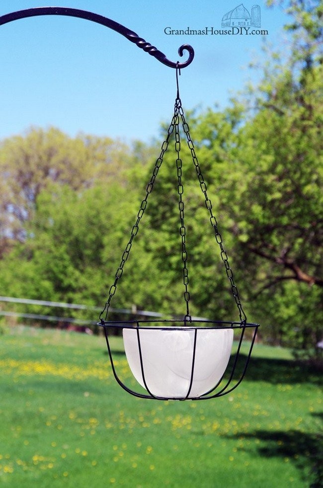 Hanging Solar Light Using Glass Chandelier Bowls
