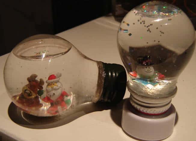 DIY Snow Globe Using Old Incandescent Light Bulbs