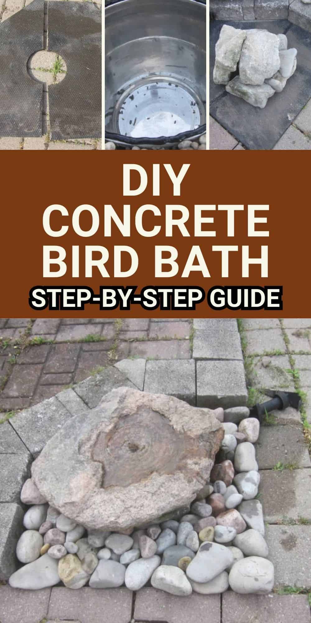 diy concrete bird bath