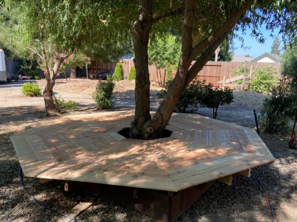 Build a DIY Round Deck Around a Tree with Reclaimed Wood